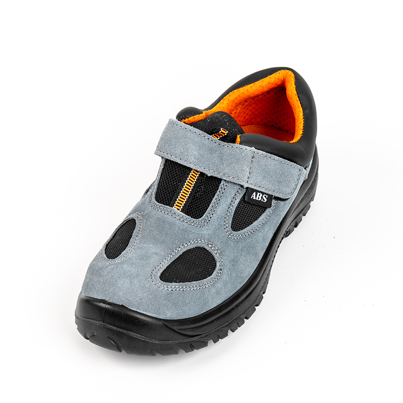 SS106 légáteresztő hálós acél orrú velúr bőr biztonsági cipő